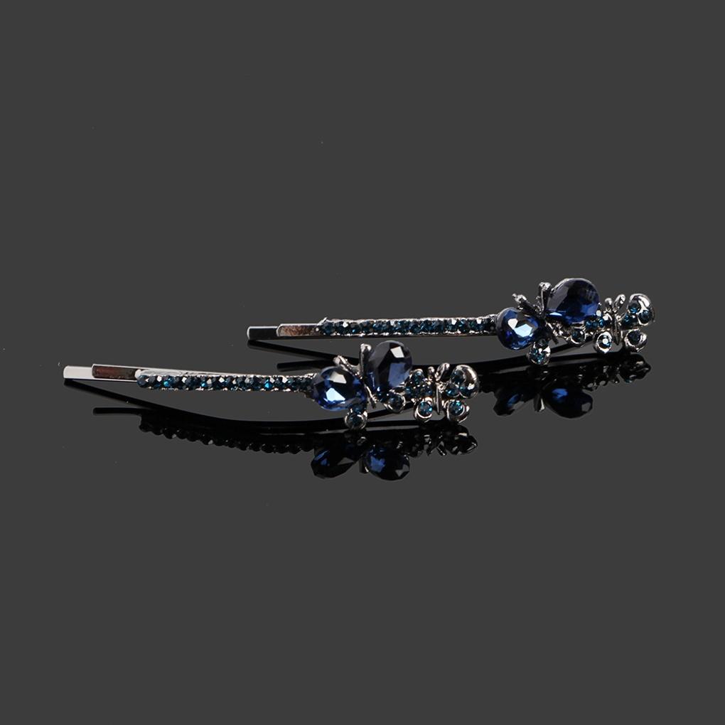 Damen Rose Haarspange 2er-Set Cubic Point Gerade Haarspange