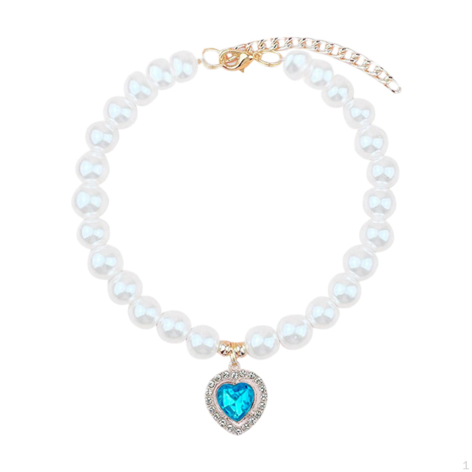 

Ожерелье с жемчугом для собак и кошек, регулируемые аксессуары для костюмов, ошейник для домашних животных, щенков, украшения для S