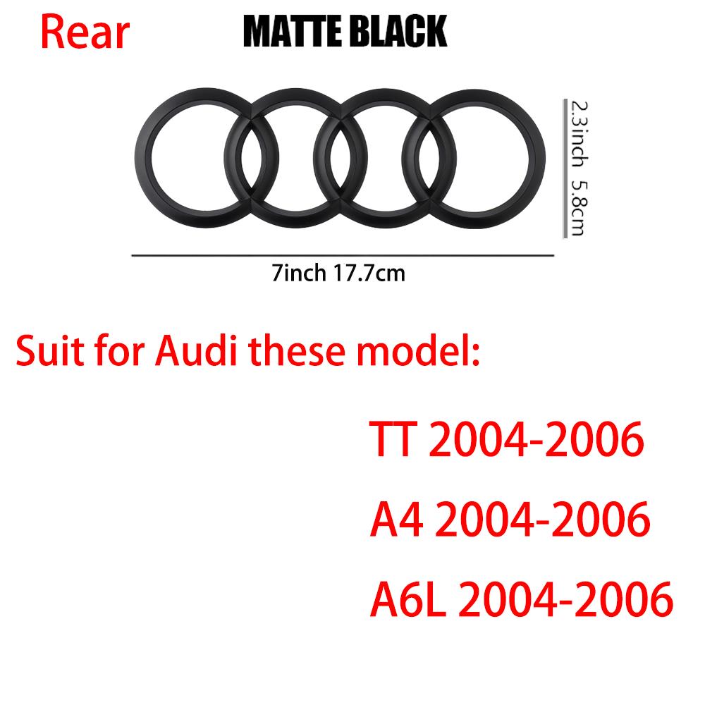 Logo 4 Anelli ABS Griglia Anteriore Auto Emblema Cofano Adesivo Badge Bagagliaio Posteriore Valvola Per Audi A3 A4 B8 8P A5 A6 A7 A8 Q2 Q3 Q5 Q7 Sline