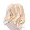 Xiaoxiangfeng hollowed-out knitted cardigan women's spring and autumn new high-end foreign-style outer wear lace splicing sweater jacket