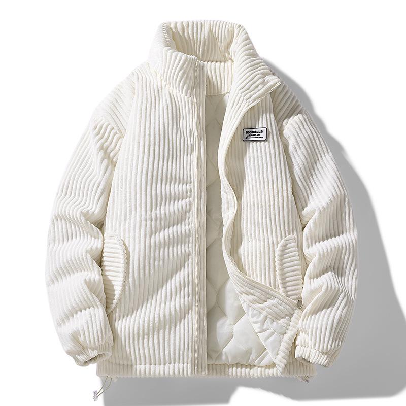 Retro American Corduroy Stand Collar Jacket – Trendy, Warm, Thickened, Unisex for Autumn/Winter