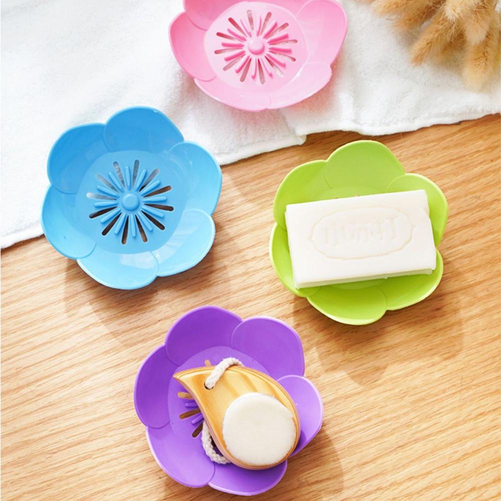 Laundry Soap Holder Anti-slip Pp Flower Soap Box Wall Mounted Soap Dish Bathtub/surrounding Punch Free Soap Dish Soap Box Drain