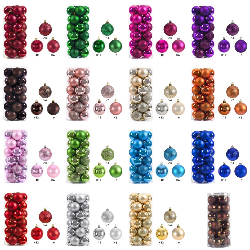 Christmas Decor Ball Set With Plastic Ornaments For Festive Tree And Home Decoration