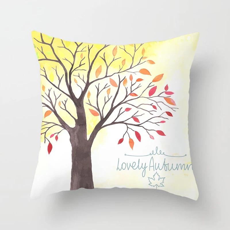 Colorful Tree Pattern Pillowcase Interior Decoration Office Living Room Home Pillowcase