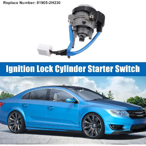 ACROPIX Car Ignition Lock Cylinder Starter Switch with 2 Keys Fit for Hyundai Elantra GLS Limited - Pack of 1 Black