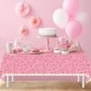 3Pcs Sprinkle Donut Tablecloth, Pink Ice Cream Table Cloth Disposable Plastic Rectangle Table Covers for Baby Girl Sweet One Birthday Donut Grow Up