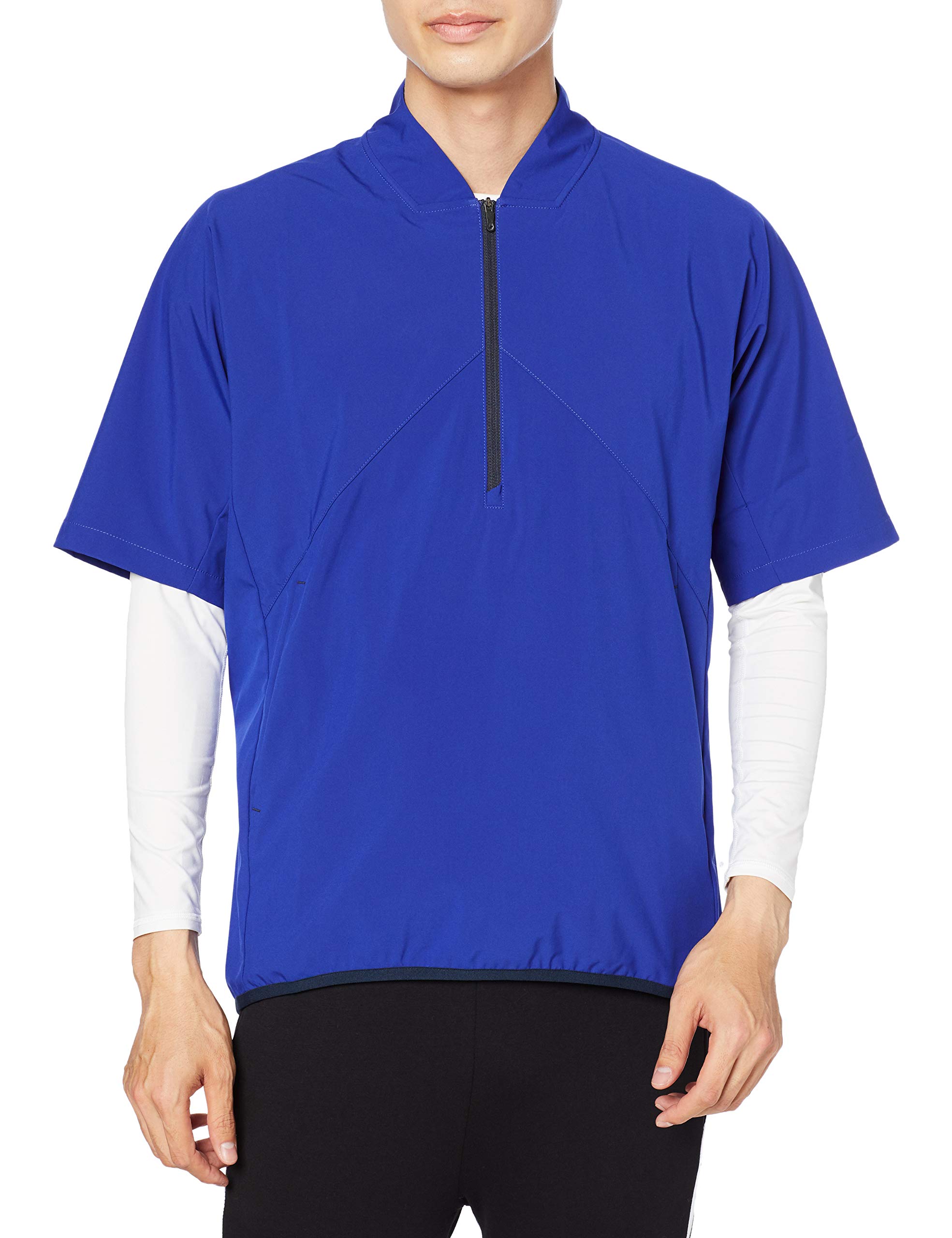 

Short Sleeve Shirt Short Sleeve Half ZIP Bonding Jacket D Blue Japan L to Japanese size [SSK] Men s (63) (equivalent L)