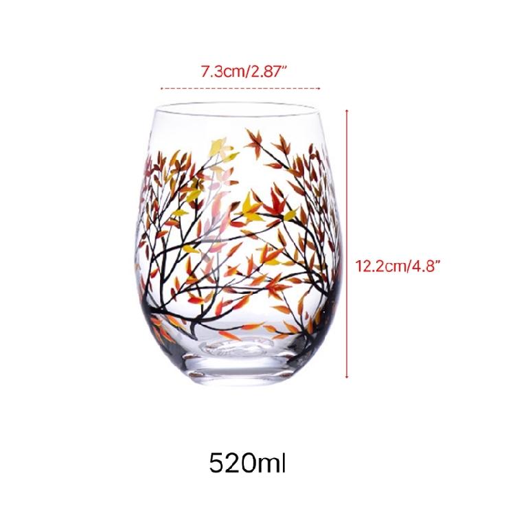 Exquisite Glass Cup Four Seasons Trees Cocktails Cup Durable Glass Material