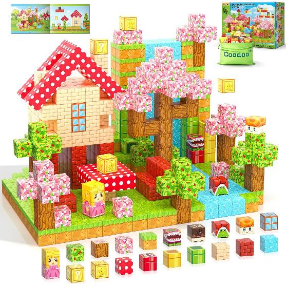 Magnetic Blocks - Build Mine Magnet World Magic Teleport Pipes Set, 1   Magnetic Building Blocks Toddler Toys Creative Kids Toys, STEM Sensory