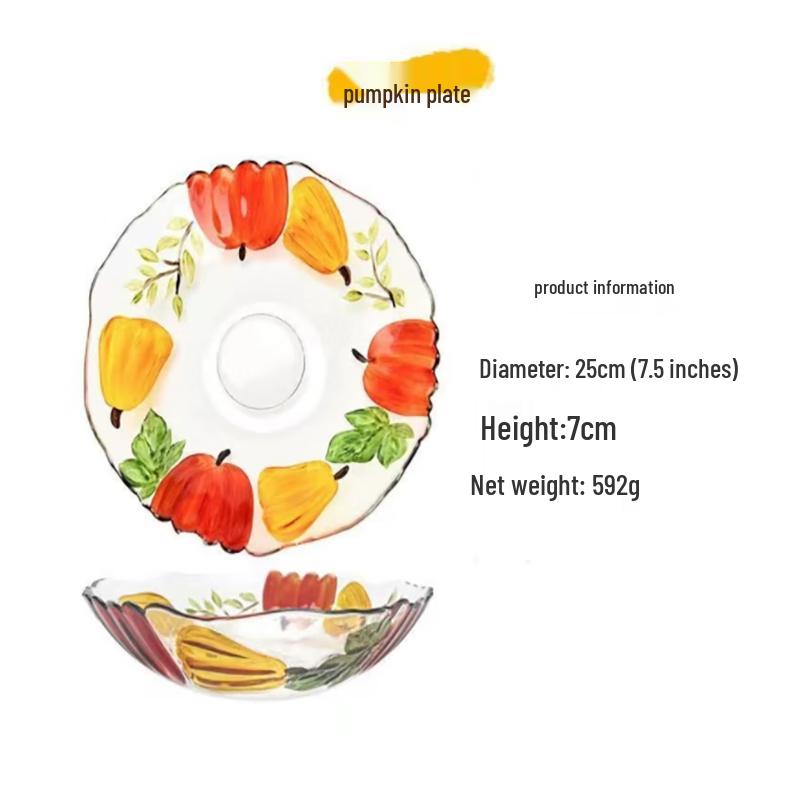 Flavinmci Crystal Glass Pumpkin Serving Bowl