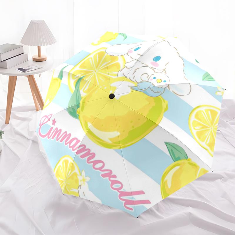 

1pc Sanrio Lemon Cinnamoroll Pattern Automatic Open/CloseUmbrella-CuteUmbrella with Cute Design, Portable 3-Fold Compact Umbrella for Men & Women, Val