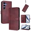 For Samsung Galaxy S24 Cases Wallet Stand Retro Texture Leather Phone Cover with Lanyard