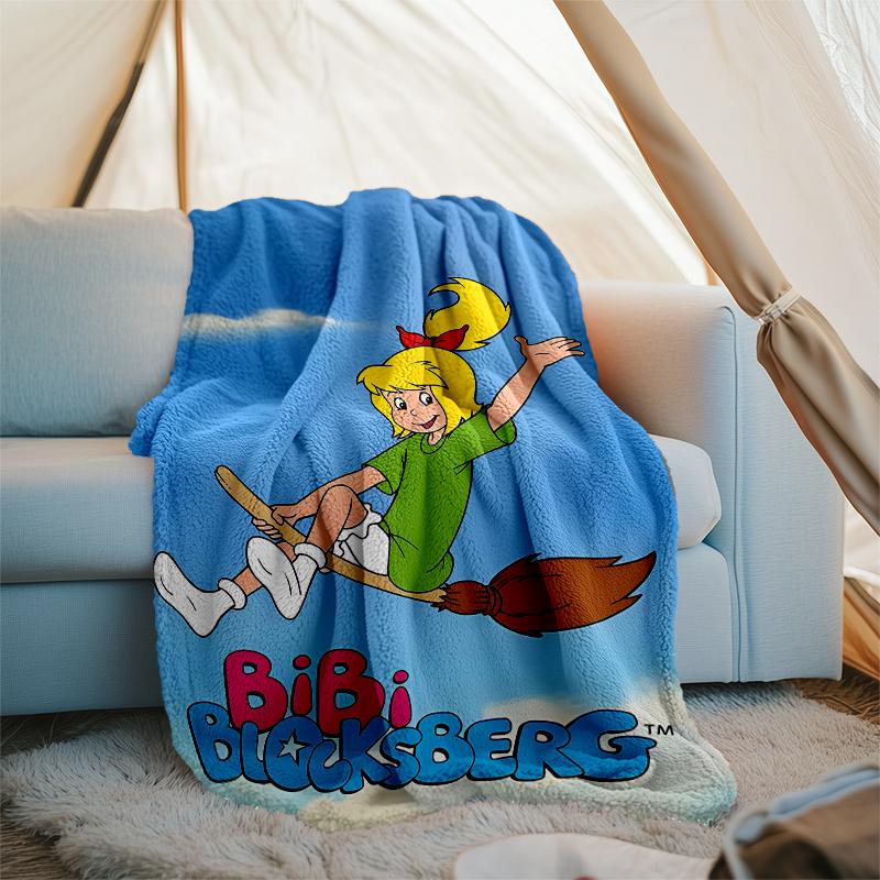 Bibi Blocksberg Theme Printed Blanket Perfect For Couch Bed Travel Outdoor Use Machine Washable Cozy Durable