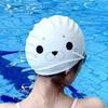 Waterproof Silicone Swimming Hat Ear Protection Cartoon Swim Cap Seal Swim Cap  For Adults