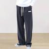 Pantaloni Casual da Uomo in Velluto a Coste Autunnali Moda Vestibilità Larga Pantaloni Dritti Tuta Vita Elastica Coulisse Streetwear da Esterno