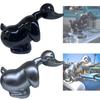 Unique Resin Savage Duck Car Ornament Angry Duck Head In Silver For Car Interior Decor