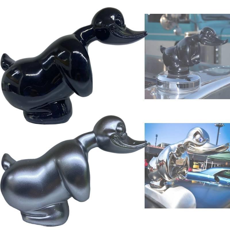 Unique Resin Savage Duck Car Ornament Angry Duck Head In Silver For Car Interior Decor