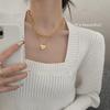 iF ME Fashion Butterfly Lock Heart Pendant Necklace Retro Multilayer Gold Silver Chain Choker for Women Accessories Jewelry