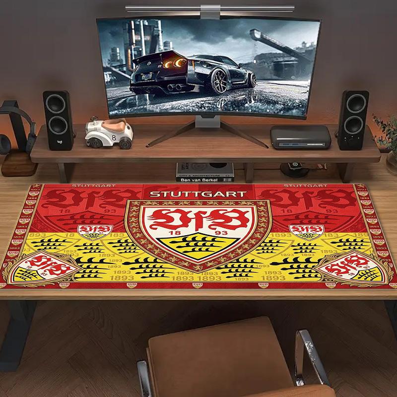Tapis de souris couleur VfB Stuttgart Grand coussin de table de jeu Antidérapant pour ordinateur portable tablette Grande souris XXL Tapis Mini PC Tapis de jeu Avec bordure verrouillée
