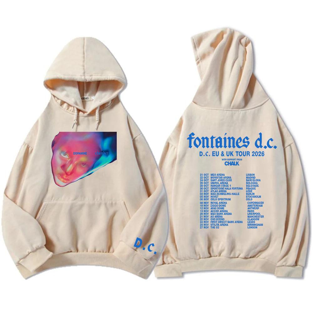 Fontaines D.C. Hoodies DOPAMINE Chamber DC EU & UK Tour 2026 Sweatshirt Long Sleeve Casual Hooded Pullovers Graphic Print Hoody
