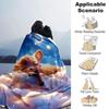 1pc Clouds Stars Blanket Lightweight Flannel Throw for Sofa Bed Travel Camping Livingroom Office Couch Chair