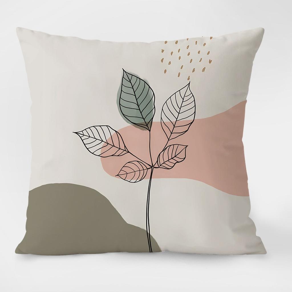 Simple Plant Pastoral Pattern Decorative Pillowcase Living Room Bedroom Square Cushion Pillowcase