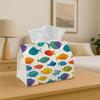 1pc Tissue Box Holder Seamless Pattern with Colorful Fish On White Background - Multifunctional Napkin Dispenser for Home Party Car Decor - Decorative