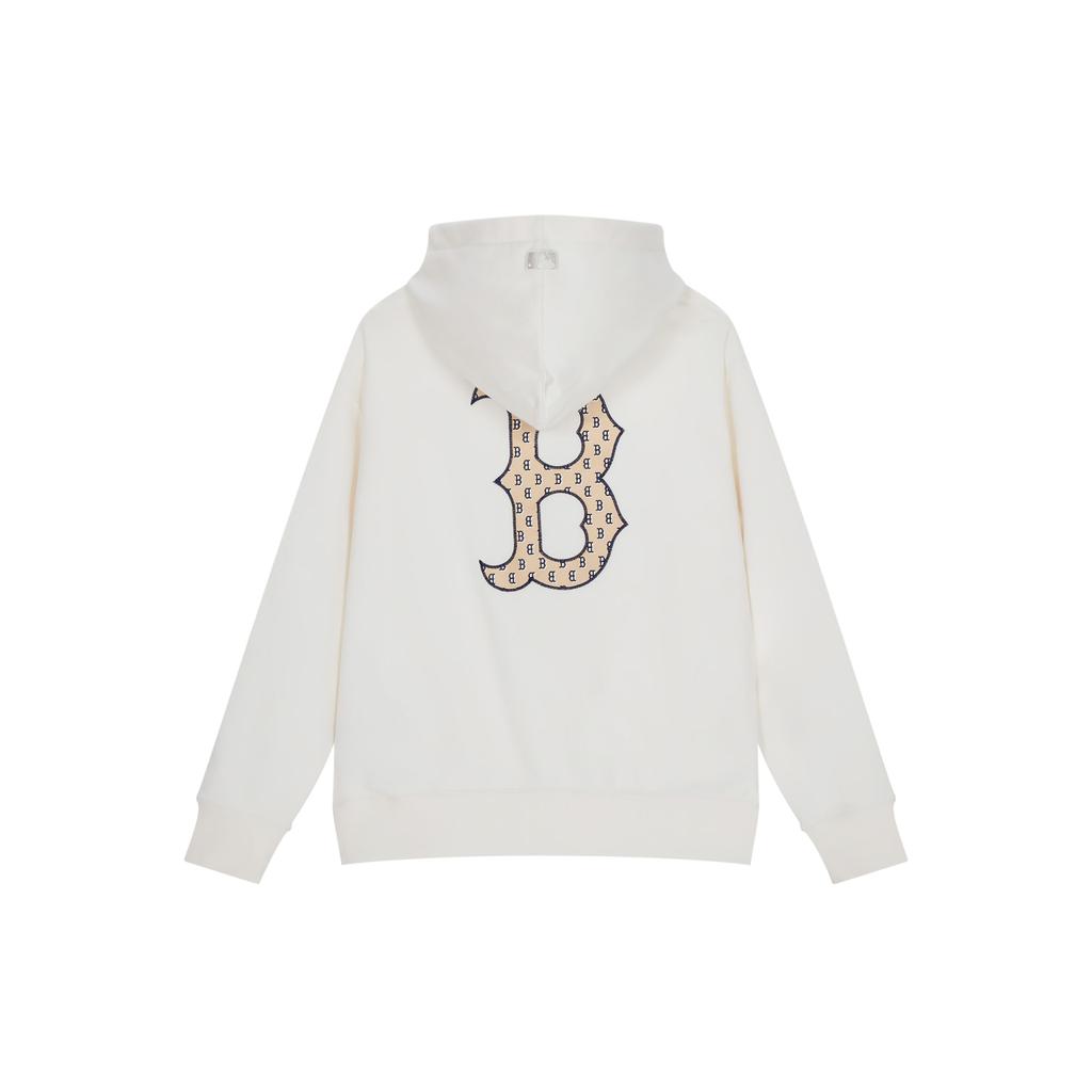 MLB Boston Red Sox SS24 Floral Logo Fashion Hoodie Early Spring Unisex Hoodies Cream 3AHDM0141-43CRS