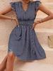 Colorful Summer Women's Slim-Fit Striped Butterfly Sleeve Dress