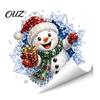 Odorless Wall Decals 3D Christmas Static Window Clings, Santa Snowman Reindeer Glass Stickers, Easy Peel Stick Decor PVC Holiday for Home Party