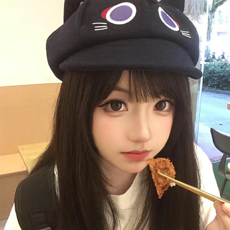 Wanderer Genshin Fairy Tale Cat Ear Cartoon Octagonal Beret for Women - Cute, Sweet, and Face-Slimming Versatile Hat