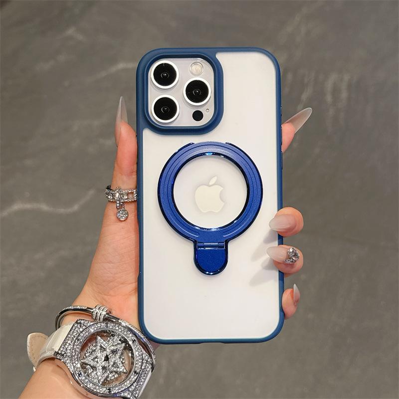 

The High-end Iridescent Frosted Hollowed-out Magnetic Stand Is Suitable for IPhone16promax Phone Cases and Apple 15 Anti-drop iPhone 12PRO/12