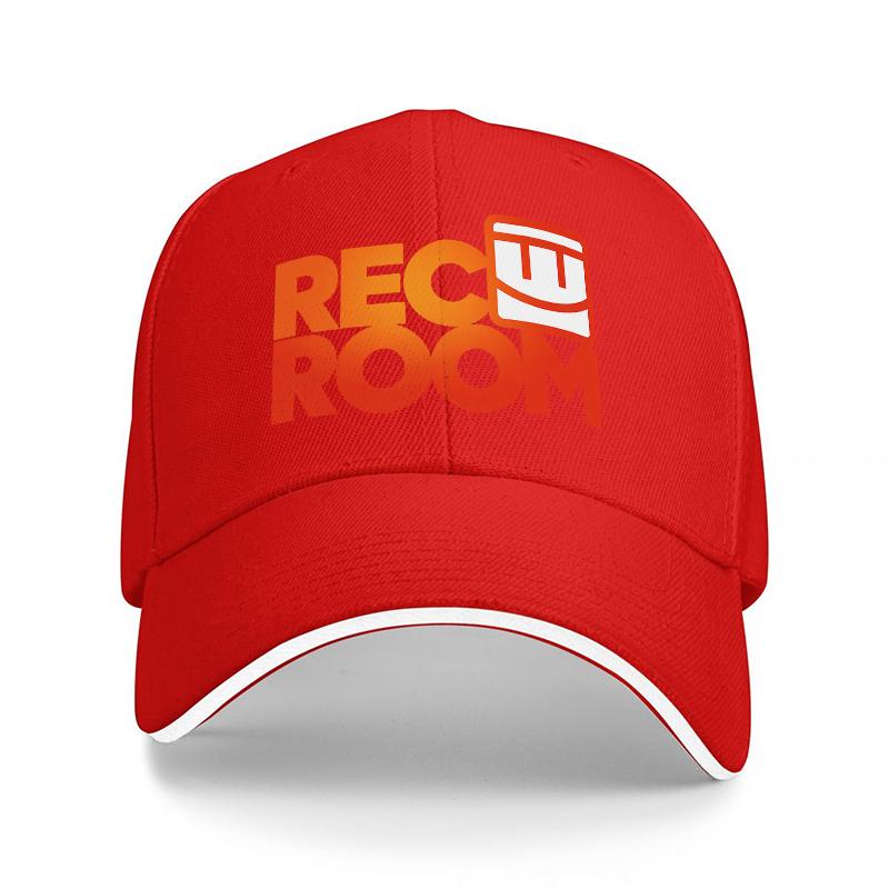 

REC ROOM Logo Baseball Cap Black with Orange and Red Design Adjustable Hat for Gaming Fans and Casual Wear Adjustable