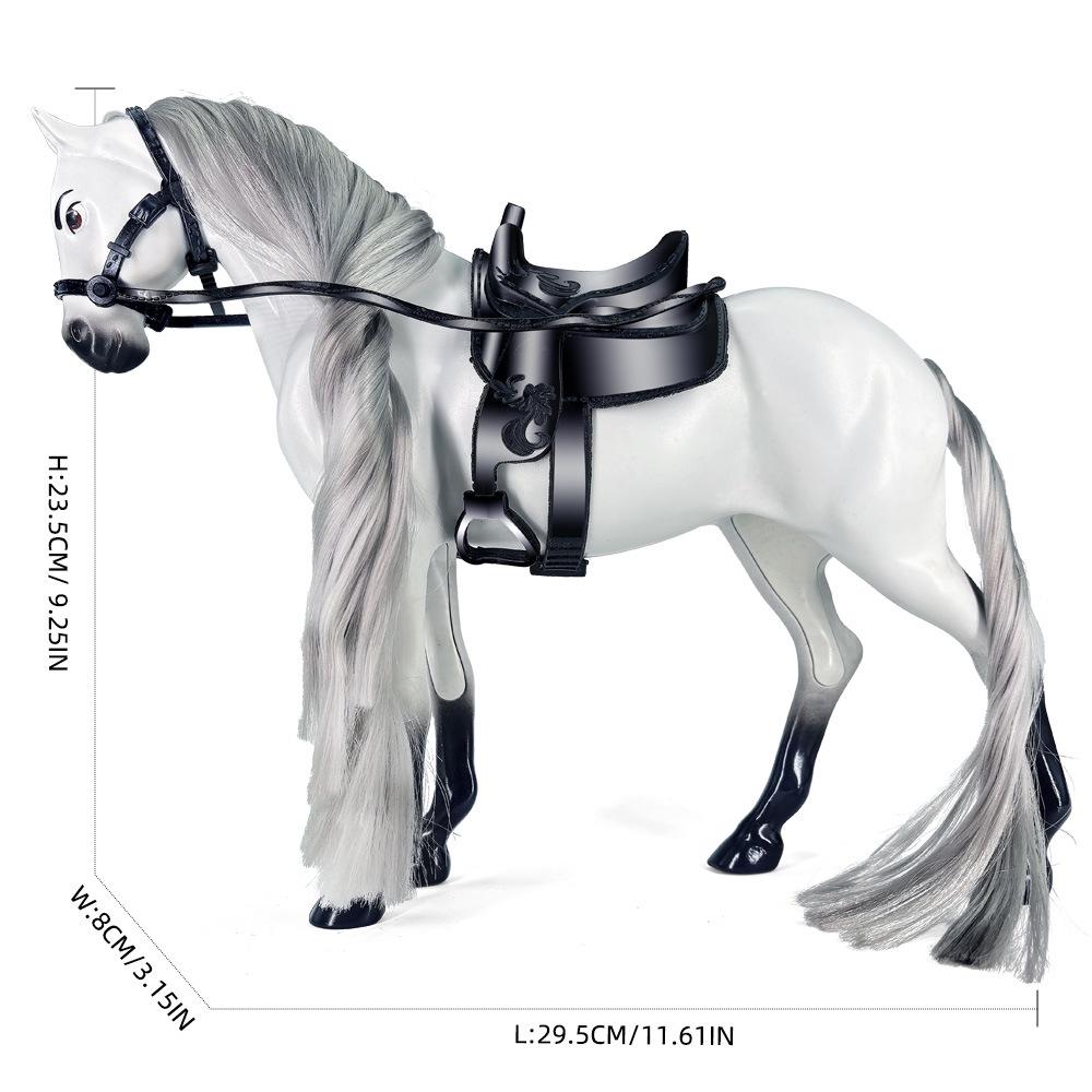 White Horse Figurine Ornament with Combable Mane