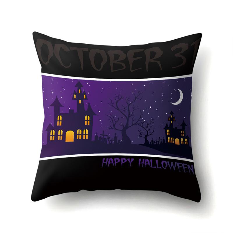 Halloween Polyester Kissenbezug Auto Lendenkissen Kürbis Sofa Kissenbezug Heim Wohnzimmer Kissenbezug