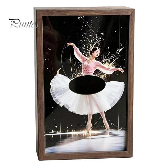 Schreibtisch-Taschentuchbox-Abdeckung Nussbaumholz-Box, mit künstlerischem Ballettänzer-Rock-Design, Nachttisch-Organizer Mehrzweck-Papiertuchhalter für Zuhause