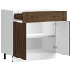 VidaXL Kitchen Cabinet Lucca Brown Oak Engineered Wood, Sink Cabinet, Kitchen Cabinet with Drawer, Cabinet of 853744
