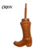 Accesorios Únicos para Bebidas de Fiesta Vasos de Bota de Cowboy con Tapas y Pajitas, Vasos de Plástico Retro Creativos de 11 oz para Zumo Cerveza para Tema Vaquero