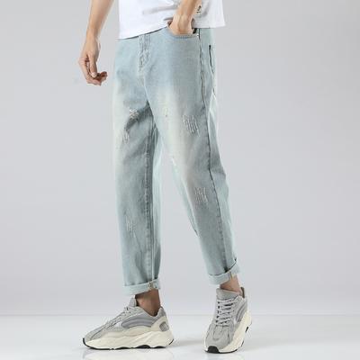 Jeans sencillos para hombres jóvenes, pantalones rectos holgados y cómodos para hombres