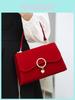Red Crossbody Handbag With Pu Material And Smartphone Pocket For Daily Use