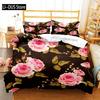 Rose Flower Butterfly Art Print Three Piece Bedding Set Fashion Children or Adults for Beds Quilt Covers Pillowcases Bedding Set