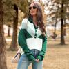 Vintage Fashion Elegant Casual Women's Autumn and Winter Colorblocking Sweater Women