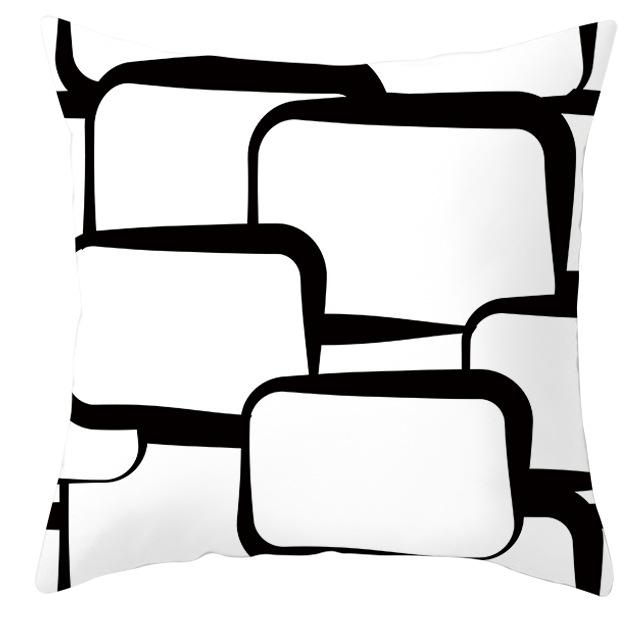 New Simple Black and White Plain Pillowcase Geometric Home Cushion Cover