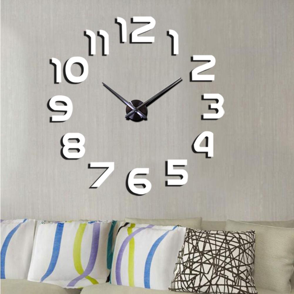 Extra Large 3D EVA Wall Sticker Clock - DIY Personalized Silent Mirror Art Clock