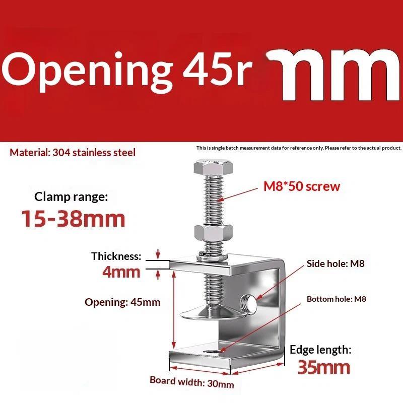 Galvanized Carbon Steel Tiger Clamp Multiple Shapes Open Height 20-130Mm Thickened Material Fixed Fixture Clamping Device