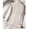 Spring Autumn Korean  Double Breasted Leisure Suit Coat Black Blazer Slim Notched Blazer Formal Clothes