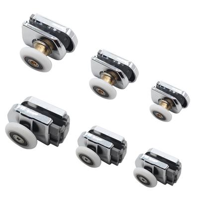 Rolos de porta de banheiro Rodas de polia para casa Polia de porta de correr de vidro de alumínio Portas de substituição de cabine de chuveiro Acessórios