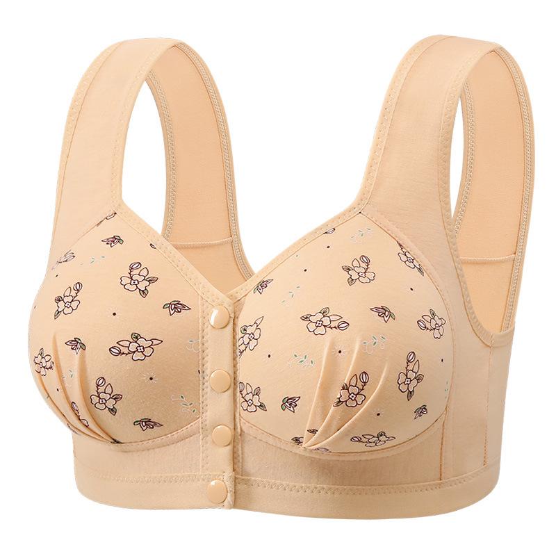 Women's Wireless Push-Up Anti-Sag Vest Bra - Large Size, Comfortable Front-Opening