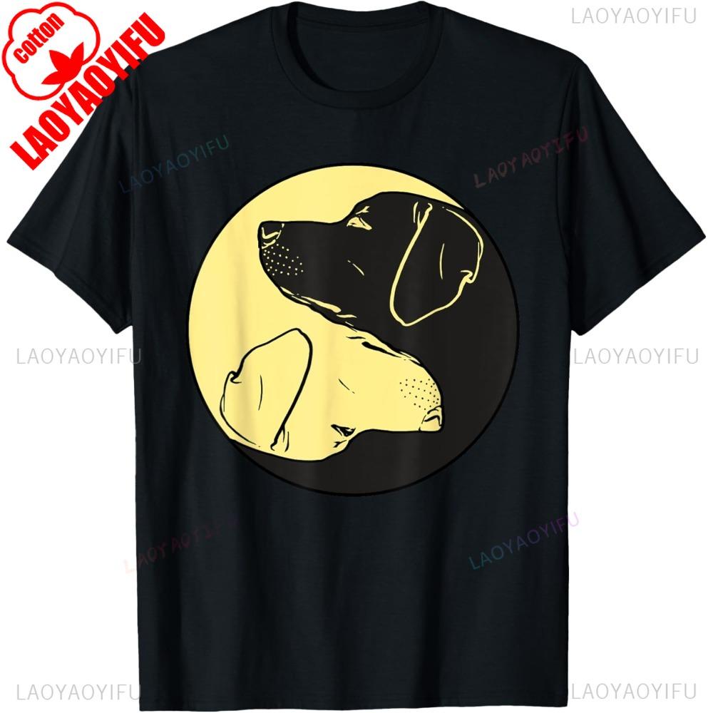 

Labrador Yin Yang Balance Taoism Chinese Philosophy TShirt Cotton Casual Fahsion Short Sleeve Man Tshirt Harajuku Women T Shirt 4XL