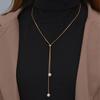 Long Pull Adjustable Pearl Necklace, High Sense of Design, Niche, Simple and Versatile Collarbone Chain, 1 Neck Chain.